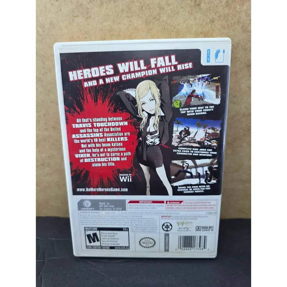 No More Heroes (Nintendo Wii, 2008) Complete Cib